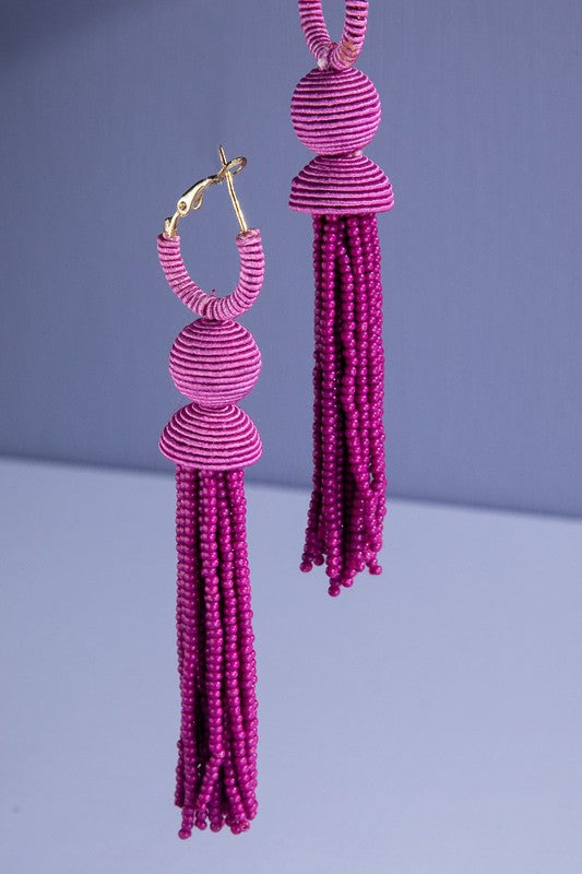 Alice Beaded Earrings - Purple