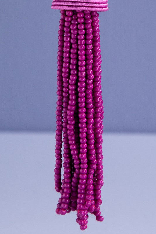 Alice Beaded Earrings - Purple