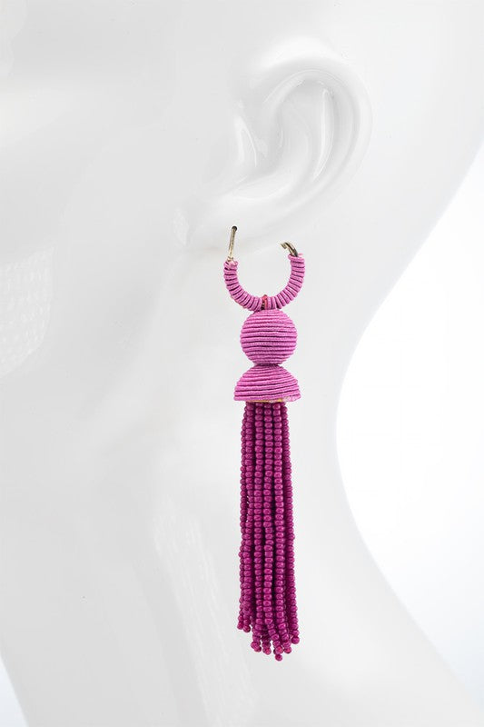 Alice Beaded Earrings - Purple