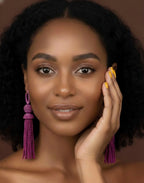 Alice Beaded Earrings - Purple