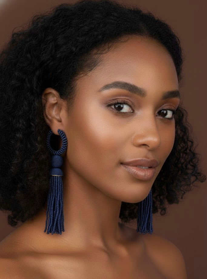 Alice Beaded Earrings - Blue