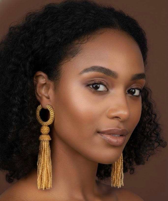 Alice Beaded Earrings - Gold