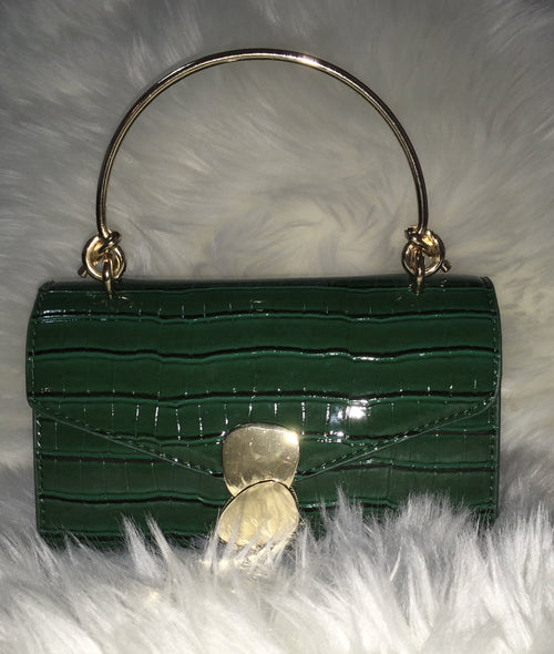 Mary Crocodile Bag (Forest Green)